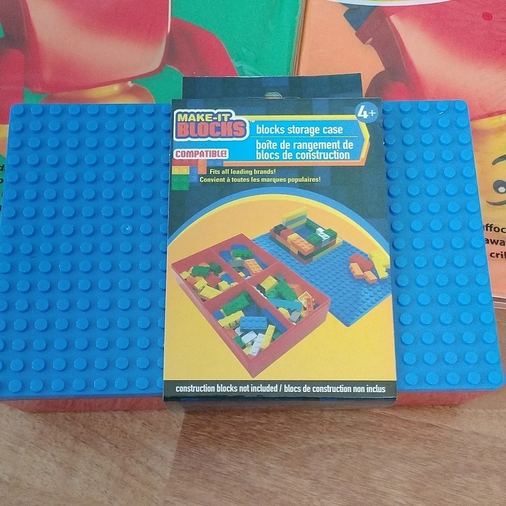 Lego + Make it Blocks Desk Mini Storage Boxes and Book Covers, 6 pc Set
